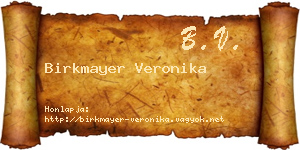 Birkmayer Veronika névjegykártya